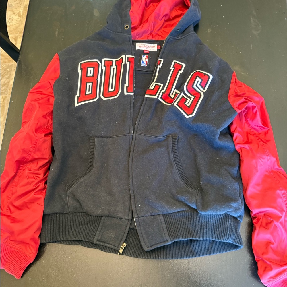 Mitchell & Ness Red and Black Puffer Jacket